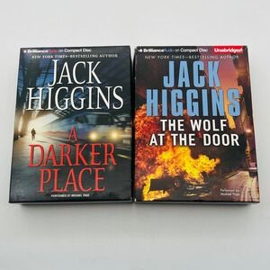 Jack Higgins Audiobook CD Lot A Darker Place & The Wolf at the Door Sean Dillon